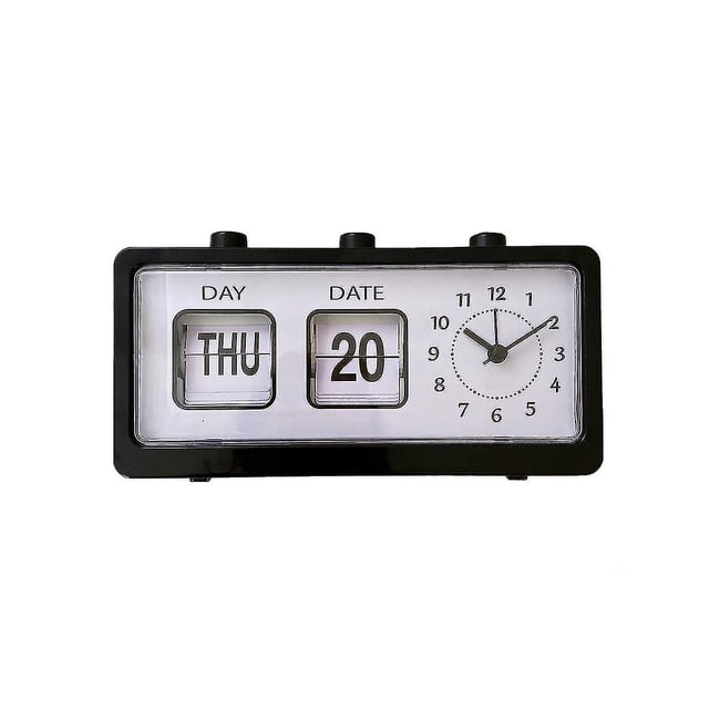 Manual Page Turning Alarm Clock Digital Clock Square Versatile Alarm Clock Study Calendar Fashion C