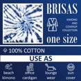 thumbnail image 5 of Brisas Tie and Dyed Handcrafted Beach Cover Up for Women Used as Swimsuit, Cardigan, Kimono, Kaftan Travel and Holiday - Japanses Indigo Cotton, 5 of 5