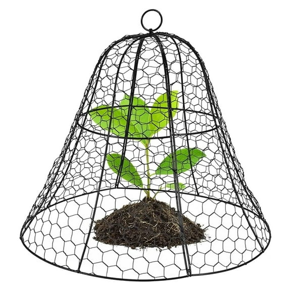BOBOKY Garden Cloche Plant Protectors from Animals - Bell Screen Shape Plant Cage - Garden Protection from Animals - Plant Covers for Outdoor Vegetable Garden or Indoor Potted Plants - Black