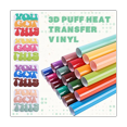thumbnail image 2 of Puff Vinyl Heat Transfer - 18 Sheets 12 X 10Inches 3D Puff HTV Heat Transfer Vinyl for T-Shirts DIY Compatible, 2 of 7