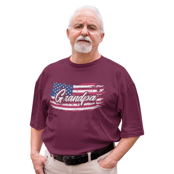 Awkward Styles American Flag Shirt for Men Love America USA Flag T shirt for Grandpa Stripes and Stars Grandpa Patriotic Tshirt Gifts for Grandpa Vintage USA T-shirt for Grandpa 4th of July Gifts'
