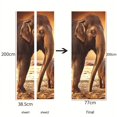 thumbnail image 4 of Elefante Paseo Al Aire Libre 77x200cm Etiqueta De La Puerta 3D Bodega Foto Mural Trompe l'oeil Calcomanías De Pared PVC Papel Pintado Impermeable Para Dormitorio Baño Cocina Decoración Pegatinas De Pu, 4 of 5