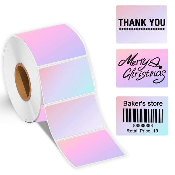 WONLABEL 1.57x1.18 (40x30mm) Thermal Labels for T50M/M110/M108/M220/M260 Label Makers, Self-Adhesive Stickers Thermal Printer Labels for Small Business Barcode & Packaging, 230pcs/Roll, Dreamy Purple