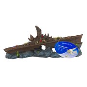 Penn-Plax Deco-Replicas Battleship Aquarium Ornament, Small