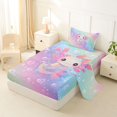 thumbnail image 2 of Manfei Kawaii Axolotl Twin Sheets,Dreamy Rainbow Gradient Bedding,3 Pieces,1 Flat Sheet,1 Fitted Sheet and 1 Pillowcase, 2 of 6