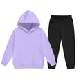 thumbnail image 3 of OGLCCG Boys Girls 2 Piece Outfits Sweatsuit Long Sleeve Fleece Hoodies Sweatpant Winter Fleece Lined Tracksuit Sets with Pockets 2-14 Years, 3 of 5