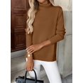 thumbnail image 4 of Zeagoo Women' Turtleneck Sweater Long Sleeve Spilt Hem Casual Knit Pullover Chunky Fall Winter Jumper Top, 4 of 6