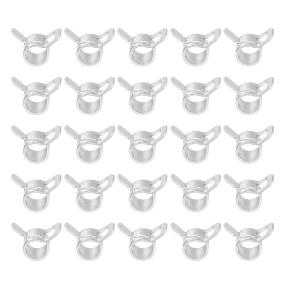 Uxcell Spring Band Hose Clamps for 6-6.8mm OD Hose, 25 Pack Silicone Vacuum Hose Pipe Clamp Constant Tension Band Clips