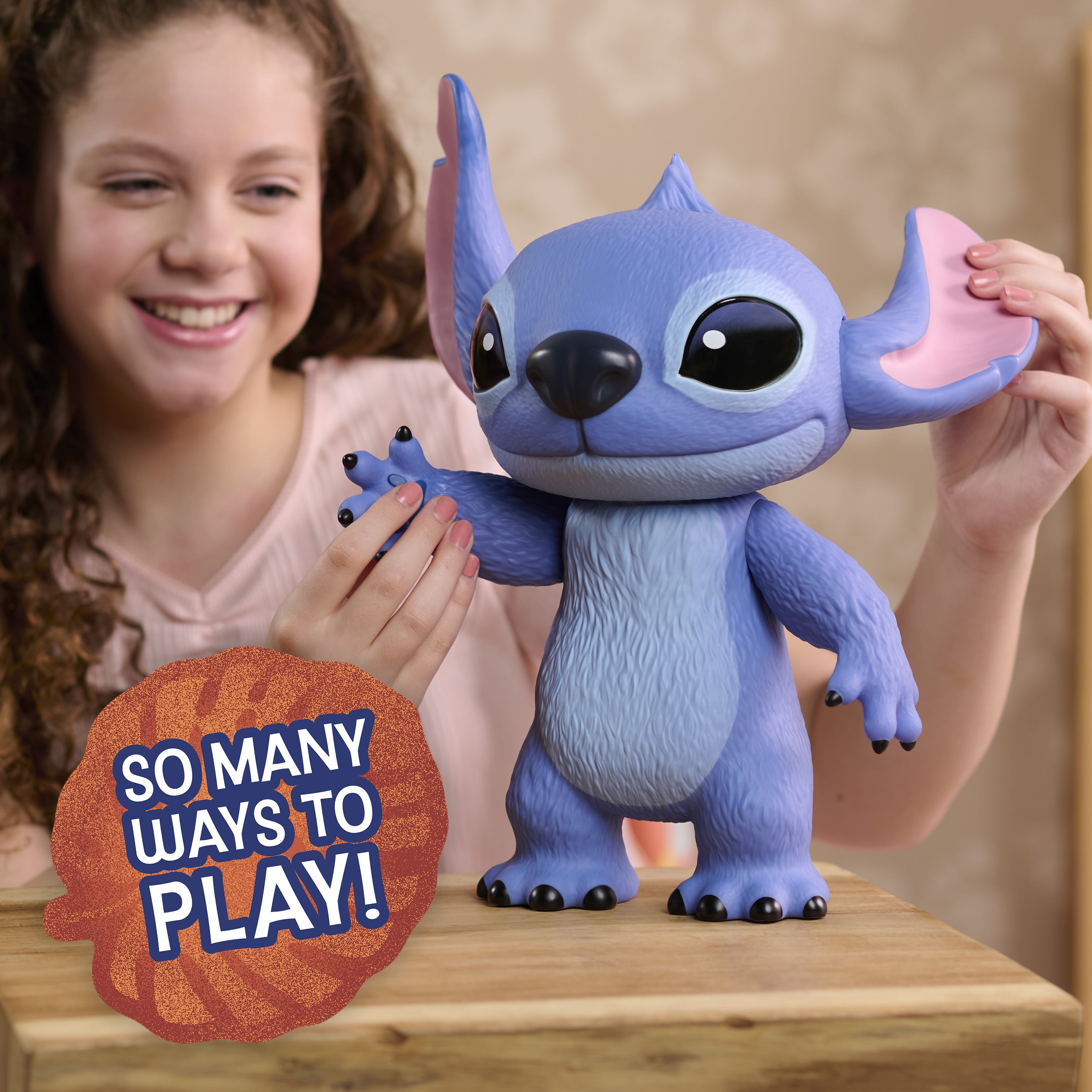 Disney Stitch Live-Action Larger Than Life 14-inch Vinyl Figure, Poseable Toy Figurine, Ages 3+
