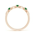 thumbnail image 2 of ANGARA Natural Emerald & Diamond Marquise and Dot Ring in 14K Rose Gold for Women (Size-2.7mm) | May Birthstone, Birthday, Anniversary, Jewelry Gift for Women | Natural Emerald Ring, 2 of 10