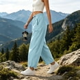 thumbnail image 4 of FRSASU Women's Baggy Cargo Pants Y2K Barrel Wide Leg Streetwear Drawstring Trousers with Pockets Light Blue, 4 of 6