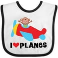 thumbnail image 3 of Inktastic Airplane I Love Planes Boys Baby Bib, 3 of 4