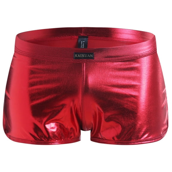 Mens Sexy Underwear Imitation Leather Lacquer Pants Sexy Underpants