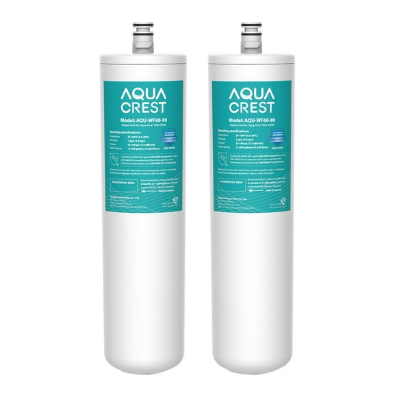 AQUACREST DW80/90 Under Sink Water Filter, Replacement for Aqua-Pure AP-DW80/90, AP-DWS1000, Kohler K-201-NA, Kohler K-202-NA (Pack of 2), Model No.