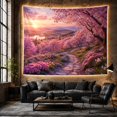 thumbnail image 6 of Japanese Cherry Blossom in Sunset Landscape, Dreamy Japanese Inspired for Nature Lovers, Botanical Wall Art, Mother's Day Gift, Tapestry Wall Hanging for Bedroom, Living Room and Dorm, 6 of 7