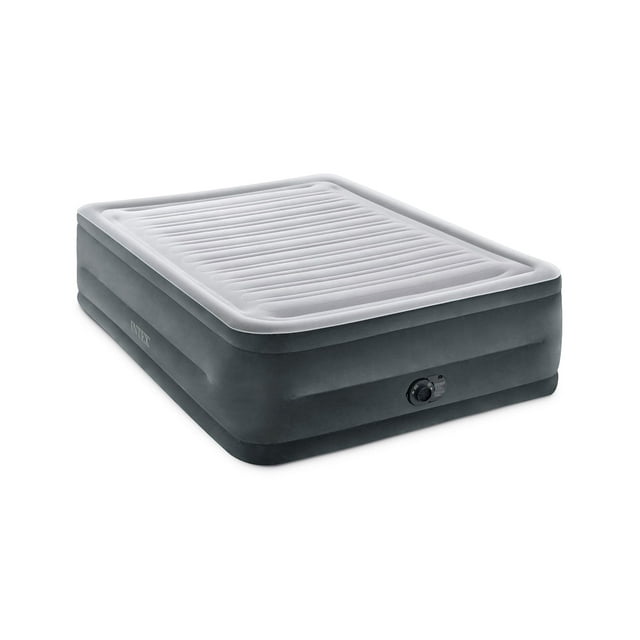 INTEX 64417ED Colchón de aire Dura-Beam Deluxe Comfort-Plush de gran altura: Fiber-Tech – Tamaño Queen – Bomba eléctrica incorporada – Altura de la cama de 22 pulgadas – Capacidad de peso de 600 lb, g Intex 64417EDINTEX