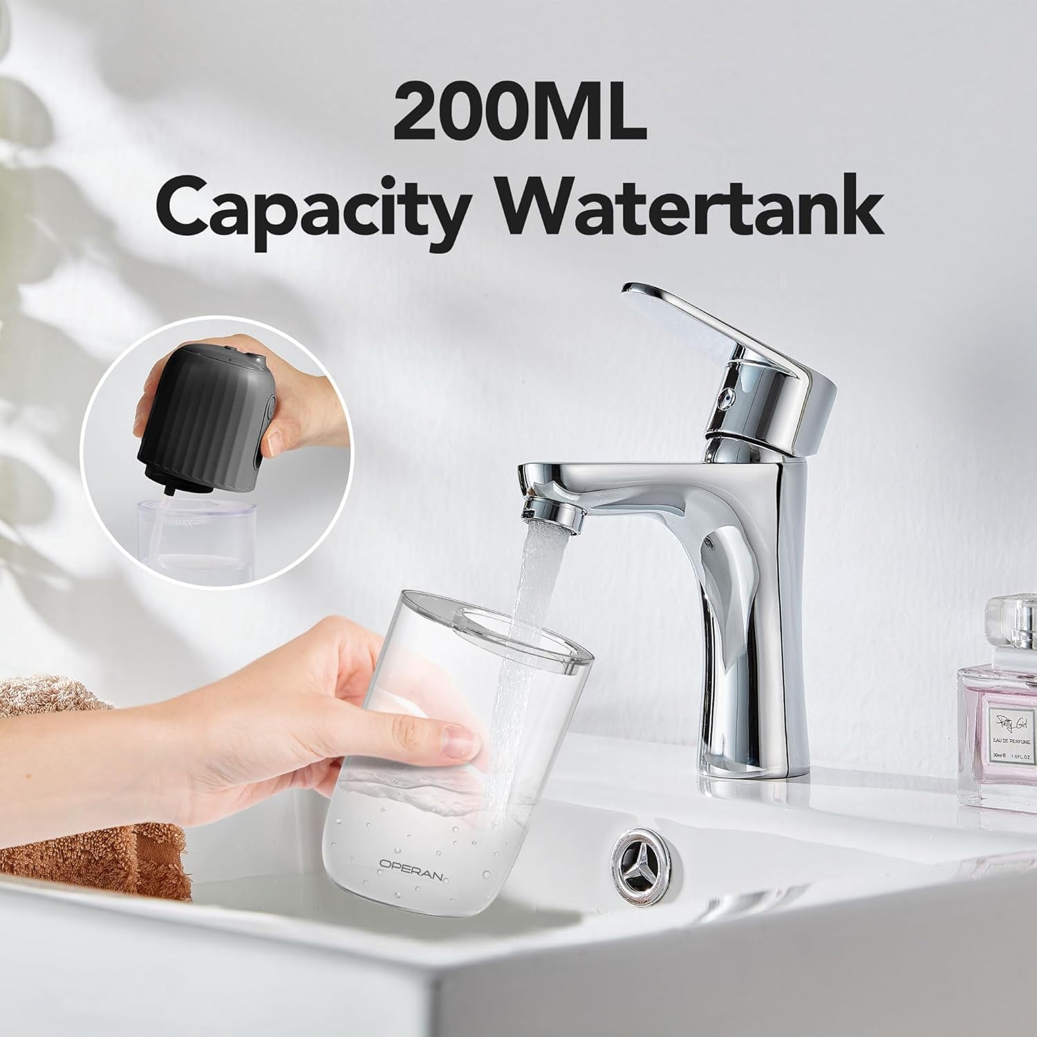 Water Flossers for Teeth Cleaning Upgraded 200ml Cordless Water Dental Flossers Portable Rechargeable Oral Irrigator with 4 Modes 4 Jet Tips IPX7 Waterproof Water Floss for Home Travel (Black)