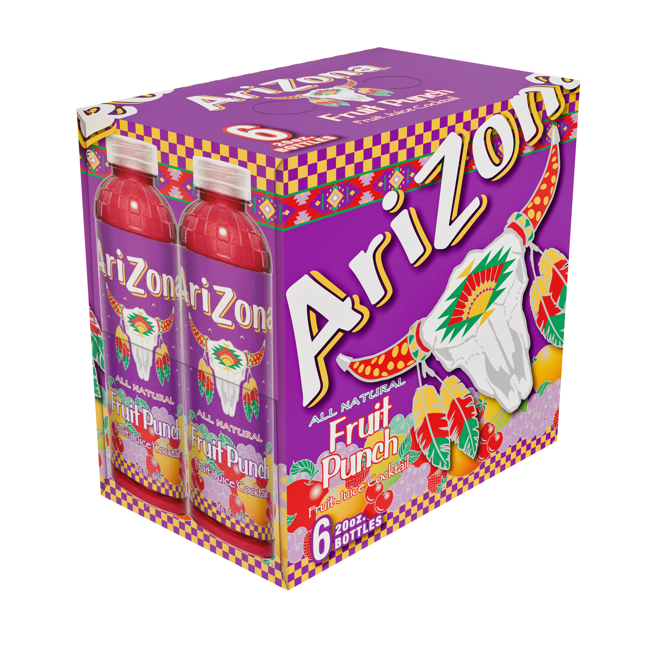 (2 pack) AriZona Fruit Punch Juice Cocktail - Tall Boy 20 fl oz (pack of 6)