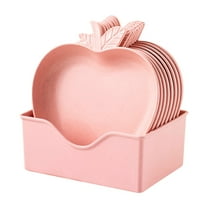 Rkxzt Dinner Plate 10-Piece Plastic Cutlery Set with 6.29-Inch Food Tray and Snack Bowls for Dining and Storage Kitchen & Dining|Plastic,Beige