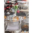 thumbnail image 4 of Outdoor Tablecloth with Umbrella Hole and Zipper, Orange Pumpkin Fall Round Table Cloth 60 Inch Waterproof Tablecloth, Sunflower Thanksgiving Botanical Leaves Picnic Table Cover for Patio Camping, 4 of 7