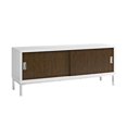thumbnail image 1 of Pemberly Row Console de Télévision 60" avec Porte Coulissante en Noyer Blanc, 1 of 4