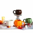 thumbnail image 4 of Inteprter Taza de calabaza, taza de calabaza de Halloween, linda superficie de café, fácil de limpiar, ideal para Acción de Gracias, Navidad, Juegos de servir café y té naranja 401-500 ml, 4 of 6