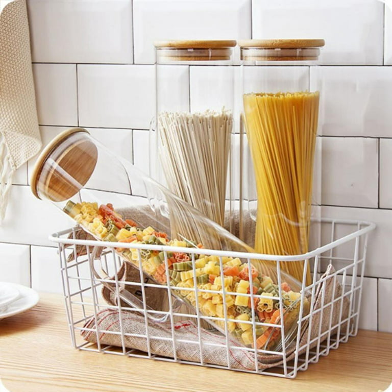 Pasta Storage Containers, Glass Spaghetti Container Noodle Storage Canister  with Lid, Airtight Pasta Holder Containers for Kitchen Counter, 1pc 