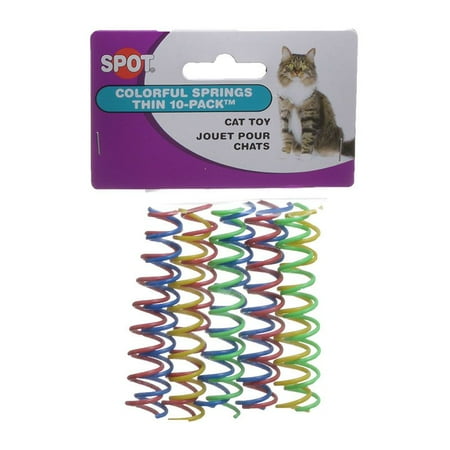 - Spot Thin & Colorful Springs Cat Toy 10 Pack - Pack of 2