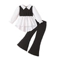 thumbnail image 2 of Cowsor Toddler Baby Girl Clothes Outfit Long Sleeve Blouse Shirt Top Flare Leggings Pants Two Piece Outfits Set, 2 of 7