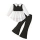 thumbnail image 2 of Cowsor Toddler Baby Girl Clothes Outfit Long Sleeve Blouse Shirt Top Flare Leggings Pants Two Piece Outfits Set, 2 of 7