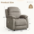 thumbnail image 5 of Bonzy Home Power Recliner Chair Set of 2 — Electric Recliner with Remote Control & Side Pockets, Compact Home Theater Seating for Small Spaces, Khaki, 5 of 9