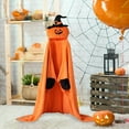 thumbnail image 5 of Hooded Blanket for Adult, Hooded Halloween Pumpkin Throw Blanket, Wearable Blanket Halloween Poncho Sweatshirt, Hooded Blanket Throw Cloak, 5 of 9