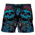 thumbnail image 5 of Men's Hawaii 3D Print Skeleton Shorts Casual Elastic Waist Shorts Summer Outdoor Wear Gym Pants Men's Clothing Free Shipping, 5 of 5
