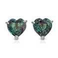 thumbnail image 5 of Galaxy Gold 14K 24" Solid White Gold Lab Grown Heart Alexandrite Necklace and Earrings Set Grade AAA, 5 of 7