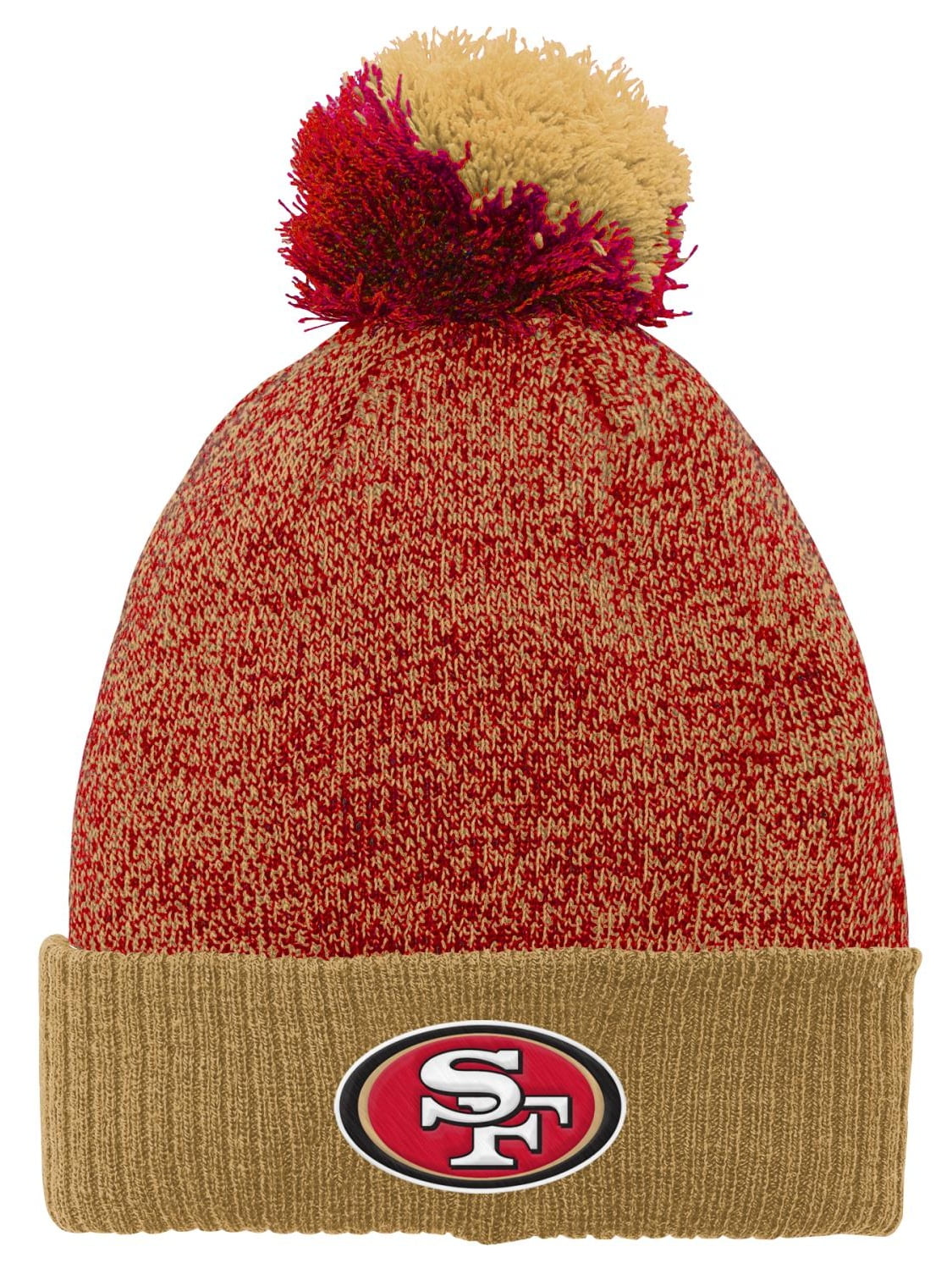 San Francisco 49ers Youth NFL "Basic" Cuffed Knit Hat w Pom by Outerstuff