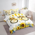 thumbnail image 3 of Homewish Floral Sunflowers 7pcs Bedding Comforter Set For Boys Girls,Chic Flowers Queen Bedding Sets Super Cozy,Spring Garden Queen Sheet Sets,Luxury Bedroom Decor,Reversible, 3 of 8