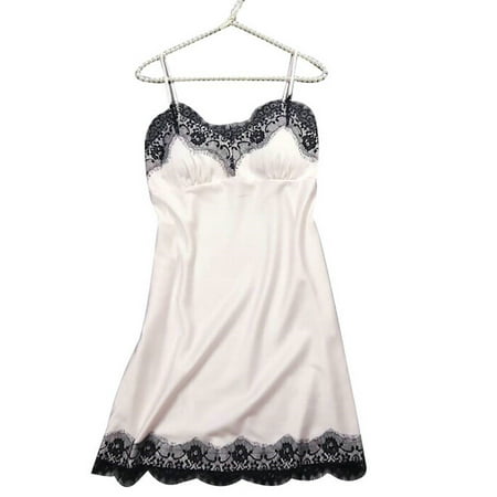 

JustVH Women Sexy Lace Halter Adjustable Strap Babydoll Erotic Nightgown