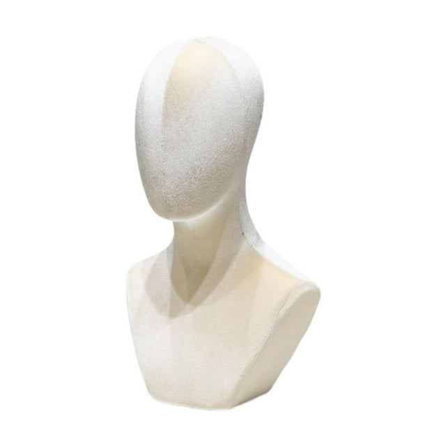 BELOVING Modèle de Tête de Mannequin Présentoir pour Casque Écharpes Beige