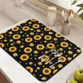 thumbnail image 3 of 2 Pack Washable Rubber Sunflower Cute Floral Dish Drying Mats for Kitchen Counter Home Large Coffee Bar Pad Accessories and Decor for Utensils Stemware (2pcs 18''x24''+19.5''x12''), 3 of 6