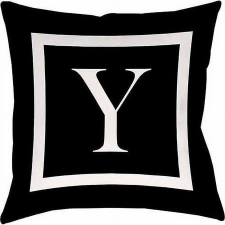 Thumbprintz Classic Block Monogram Decorative Pillow, Black