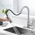 thumbnail image 2 of Kitchen Mixer Tap Brushed Nickel Pull-Down Kitchen Faucet with Pull-Down Sprayer Two Water Outlet Methods Edition_Perfect Gift, 2 of 5