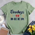 thumbnail image 1 of T-Shirt Graphique Femmes Cowboys et Bière-Blanc-L, 1 of 6