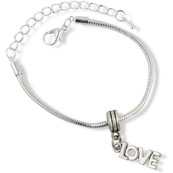 Love (just letters) Snake Chain Charm Bracelet