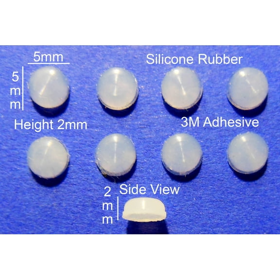 VATH Self Adhesive Silicone Rubber Feet 5mm(L)x 5mm(W)x 2mm(H) 8pcs [RB74]