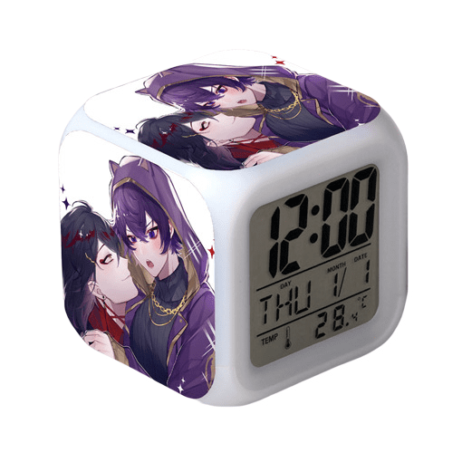 TIMPCV Wekity Anime Alarm Clock One Piece LED Square Clock Digital