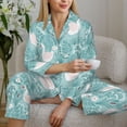 thumbnail image 6 of Haiem Swan And Flowers4 Pattern Women’s Long-sleeve Sleepwear,Sleepwear Set,2-piece Loungewear Set,Soft PJs Comfy Nightwear with Pockets-Large, 6 of 7