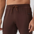 thumbnail image 4 of Vetsdori Mens Casual Pants Skin-Friendly Stretch Pullover Plain Brown Slim-Leg Party Gift Big and Tall Pants for Men Elastic Waist, 4 of 9