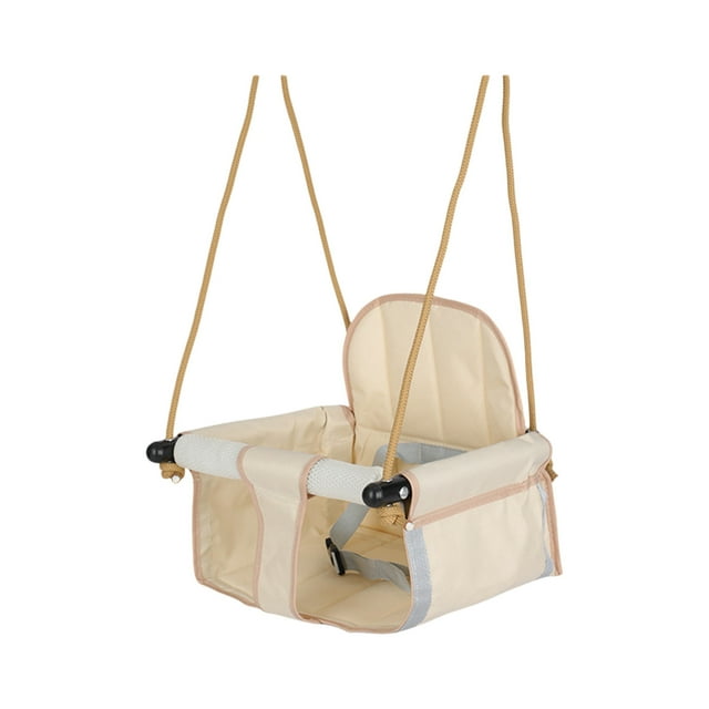 Indoor/Outdoor Swing 50lb Weight Capacity | Adjustable Height Baby Swings with Safety Lock & Non-Slip Base (Beige/Green/Pink 1.32lb)