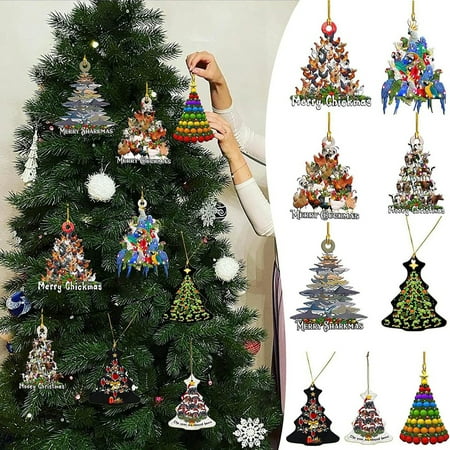 

Hanging Pendant Merry Christmas Design Weaher Resistant Wooden Auto Crafts Xmas Tree Decoration Festival Gift