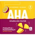 AHA Pineapple and Passionfruit Sparkling Water, 12 fl oz, 8 Cans